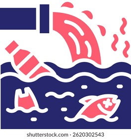 Water Pollution Icon Fill Vector Illustration