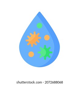 Icono de contaminación por agua, Icono de icono de estilo plano, Ilustración vectorial, Adecuada para sitio web, aplicación móvil, impresión, presentación, infografía y cualquier otro proyecto.