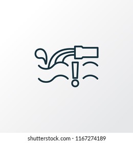 Water Pollution Icon Line Symbol. Premium Quality Isolated Waste Element In Trendy Style.