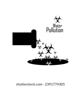 water pollution icon on white background