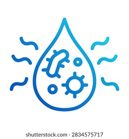 Water Pollution Icon - Outline Gradient Icons For Environmental Sustainability