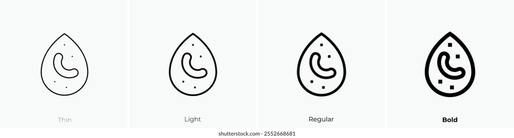 ícone de poluição da água. Design fino, leve, regular e negrito, isolado no fundo branco