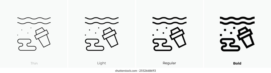 water pollution icon. Thin, Light Regular And Bold style design isolated on white background