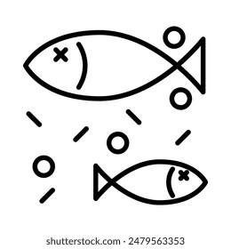 Water pollution icon in thin line style Vector illustration graphic design