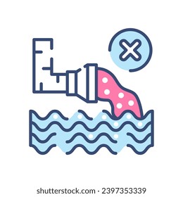 Icono de Contaminación de Agua en vector. Ilustración