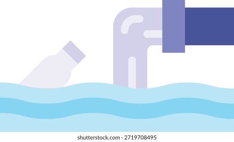 Water Pollution icon vector image. Suitable for mobile apps, web apps and print media.
