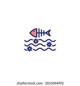 Water Pollution icon in vector. Logotype