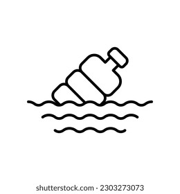 Ilustración del vector del icono de la contaminación del agua.