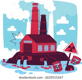 water pollution illustration vector design