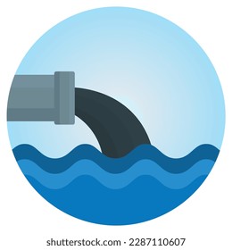 water pollution from industry.dirty waste water in the sea design vector icon modern illustration