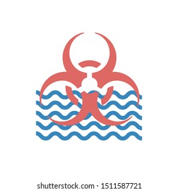 Water pollution line. Vector signs for web graphics.