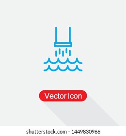Water Pollution Pipe Icon Vector Illustration Eps10