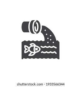 Water pollution pipe vector icon. filled flat sign for mobile concept and web design. Industrial pipe water pollution glyph icon. Symbol, logo illustration. Vector graphics
