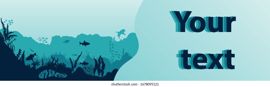 Contaminación del agua por desechos plásticos. Catastrófica ecológica. Cartel de texto