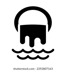 water pollution solid icon illustration vector graphic