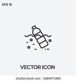Vektorillustration "Wasserverschmutzung" - Ikone-Abbildung. Ui/Ux. Premium-Qualität.