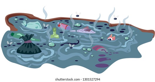 water pollution vector illustration