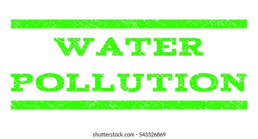 Water Pollution watermark stamp. Text caption between horizontal parallel lines with grunge design style. Rubber seal stamp with dirty texture.