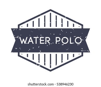 water polo badge, vector logo, sport label, grunge stamp, vintage style