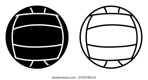 Water polo ball black outline icon sports design template vector illustration