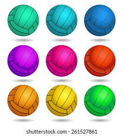 Water polo ball multicolor, vector illustration