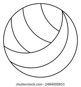 Water polo ball. Sketch. Vector icon. Equipment for sports team games on water. Isolated white background. Coloring book for children. Doodle style. Idea for web design.