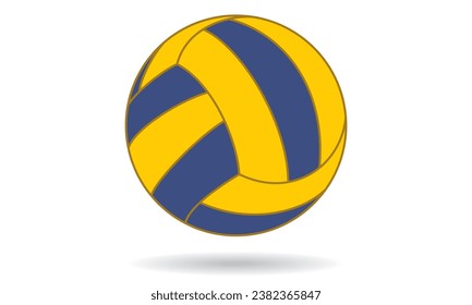 water polo ball, yellow and blue isolated on a white background with shadow