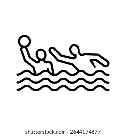 water polo black line icon for digital and print projects.  Minimal clean icons for apps and websites. Modern simple icons for UI UX and branding