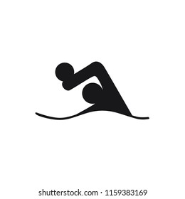 water polo black logo symbol swimmer with ball on the white background athletics