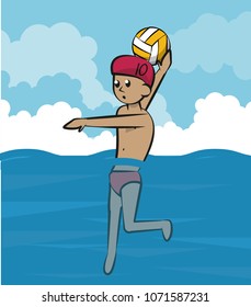 Water polo cartoon