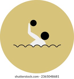 Icono de la competición de waterpolo. Señal deportiva.  