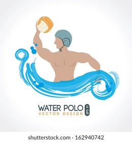 water polo design over white background vector illustration