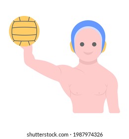 Water polo in editable flat vector, sports man