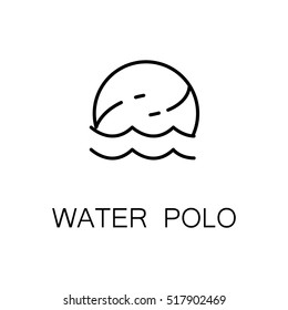 Water polo flat icon. Single high quality outline symbol of sport for web design or mobile app. Thin line signs of water polo for design logo, visit card, etc. Outline pictogram of water polo 