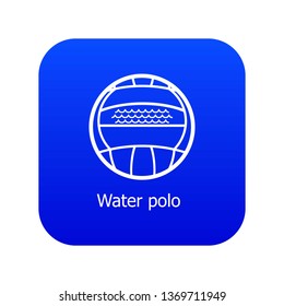 Water polo icon blue vector isolated on white background