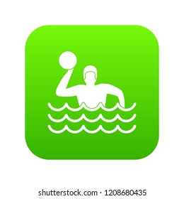 Water polo icon digital green for any design isolated on white vector illustration