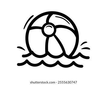 Water polo icon. Exercise, Workout vector symbol. Water sports concept. Water ball black vector icon for web graphic design. Sport icon