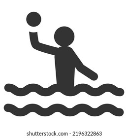 Water polo icon. Flat style vector illustration isolated on white background