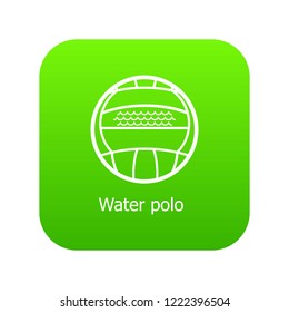 Water polo icon green vector isolated on white background