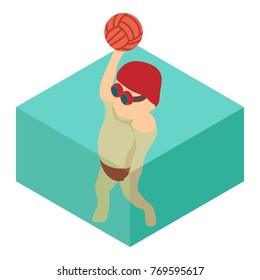 Water polo icon. Isometric illustration of water polo vector icon for web