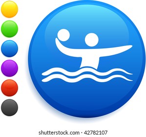 water polo icon on round internet button original vector illustration 6 color versions included