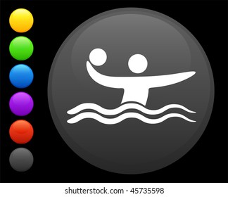 water polo icon on round internet button original vector illustration 6 color versions included