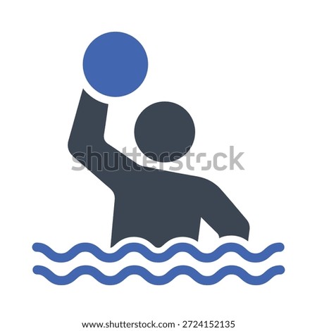 Water polo icon on a white background