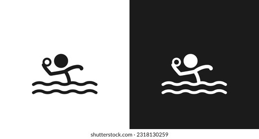 Water polo icon pictogram vector design. Stick figure man sport water polo player vector icon sign symbol pictogram. Water sports concept