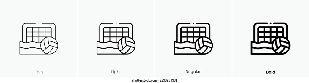 water polo icon. Thin, Light Regular And Bold style design isolated on white background