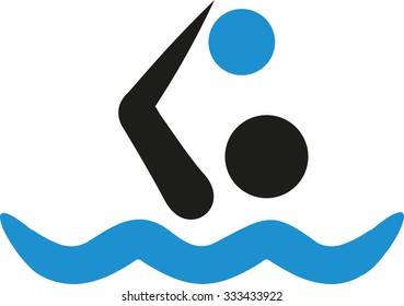 Water polo icon in two colors