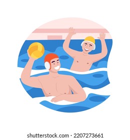 Water Polo Isolated Cartoon Vector Illustration. Family Playing Water Polo, Father Throwing A Ball To A Child, Swimming Pool Game, Summer Resort, Watersport, Aquatic Fitness Vector Cartoon.