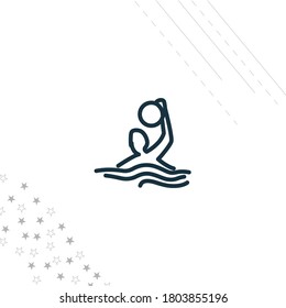 Water polo isolated line icon for web and mobile