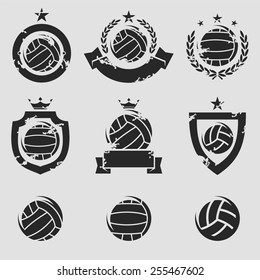 water polo labels and icons set. Vector