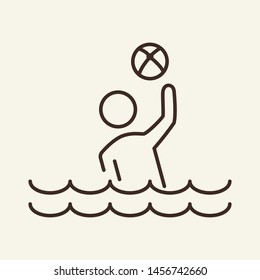 Water polo line icon. Game, player, ball. Sport concept. Vector illustration can be used for topics like sport, outdoor activities, healthy lifestyle